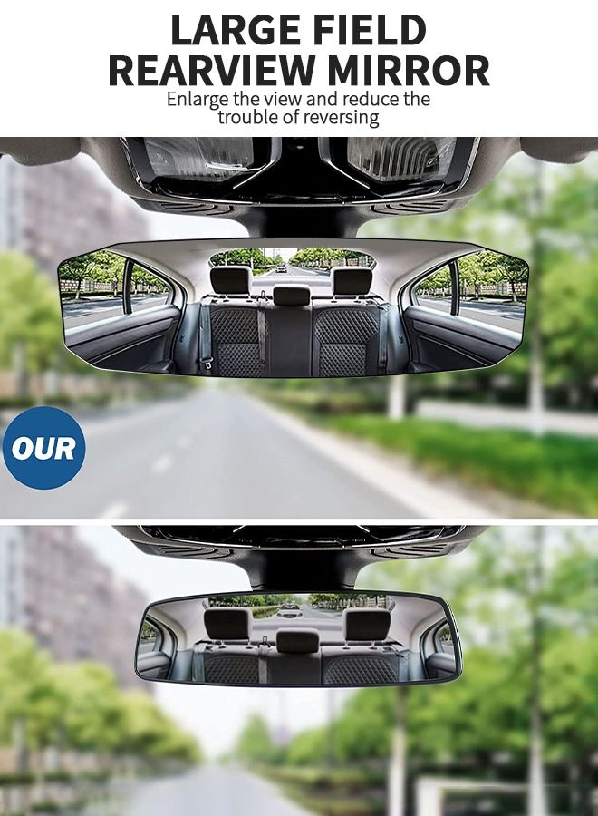 GROIC Rear View Mirror for Car, 11.8 Inch Panoramic Rearview Mirror, Interior Clip-on Wide Angle Convex Universal Rear View Mirror to Reduce Blind Spot Effectively for Car SUV - Image 4