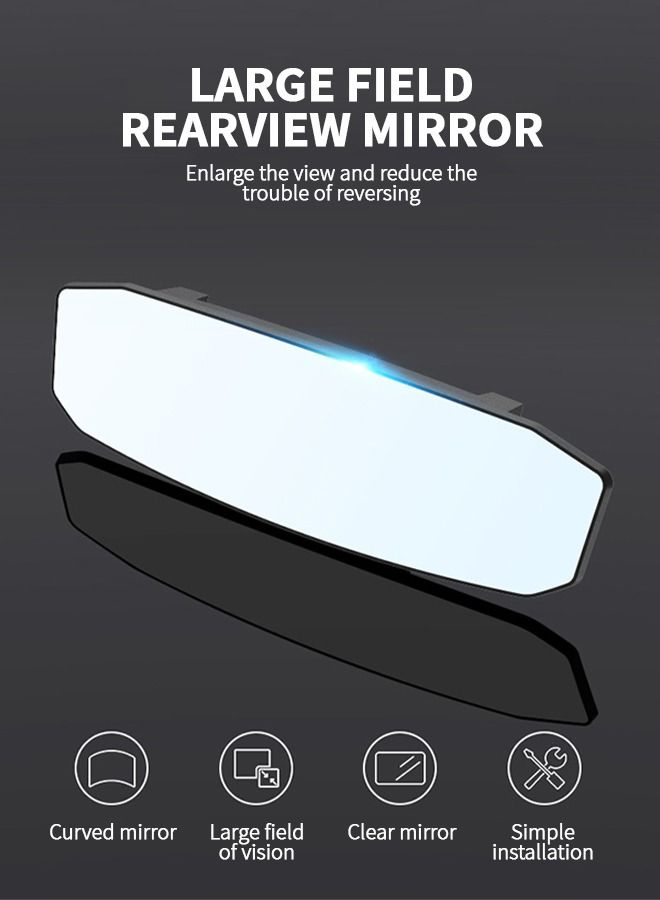 GROIC Rear View Mirror for Car, 11.8 Inch Panoramic Rearview Mirror, Interior Clip-on Wide Angle Convex Universal Rear View Mirror to Reduce Blind Spot Effectively for Car SUV - Image 2