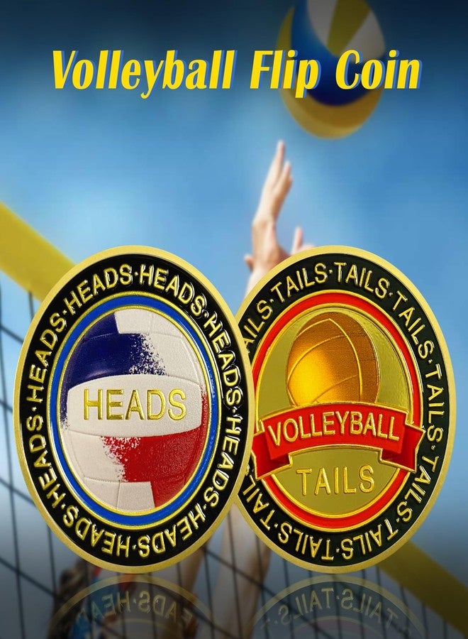 ASmileIndeep Volleyball Flip Coin - Heads and Tails for Coin Toss - Sport Coins Volleyball Referee Equipment Accessories Official Flipping Coin for Sports Matches and Training Commemorative Gift - Image 2