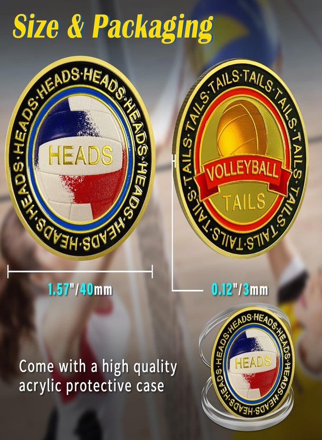 ASmileIndeep Volleyball Flip Coin - Heads and Tails for Coin Toss - Sport Coins Volleyball Referee Equipment Accessories Official Flipping Coin for Sports Matches and Training Commemorative Gift - Image 5