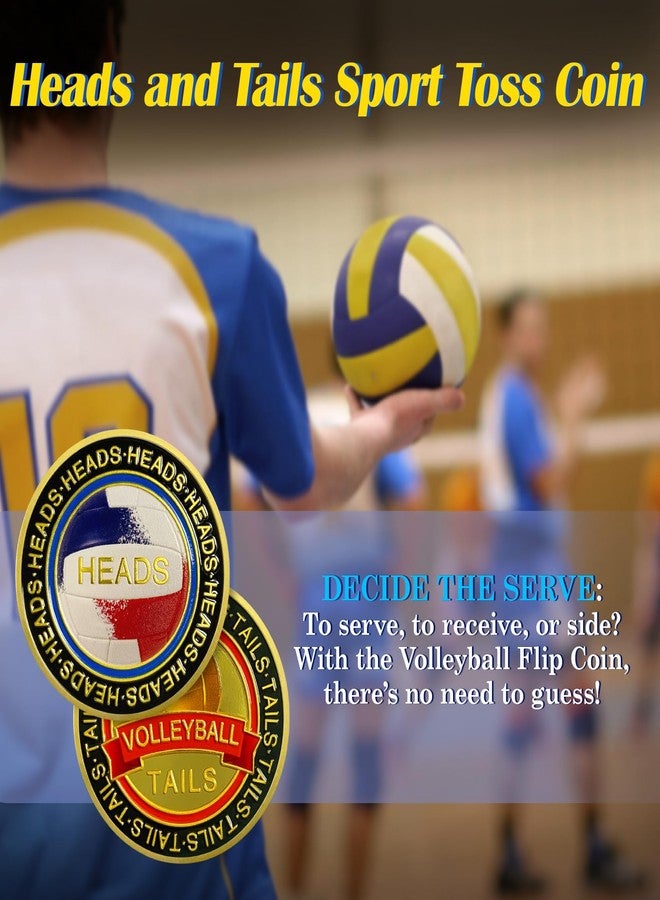 ASmileIndeep Volleyball Flip Coin - Heads and Tails for Coin Toss - Sport Coins Volleyball Referee Equipment Accessories Official Flipping Coin for Sports Matches and Training Commemorative Gift - Image 4
