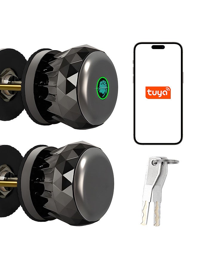 Generic 3 in 1 Smart Fingerprint Door Knob  - Keyless Entry Smart Door Lock with App Control + 2 Keys + Finger Print Aluminum Alloy Biometric Door Knob  - Image 1