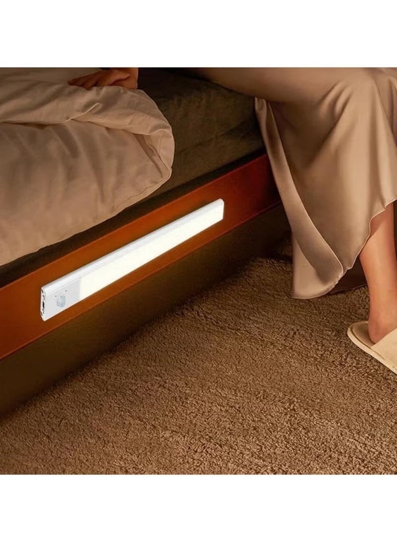 30cm - Cabinet light, LED under-cabinet light, wireless night light with motion sensor - USB rechargeable, cool white color, with double-sided magnetic strip for stairs/kitchen/drawer (1 piece) - Image 2