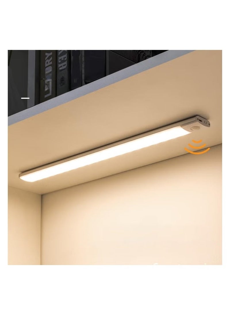 30cm - Cabinet light, LED under-cabinet light, wireless night light with motion sensor - USB rechargeable, cool white color, with double-sided magnetic strip for stairs/kitchen/drawer (1 piece) - Image 1