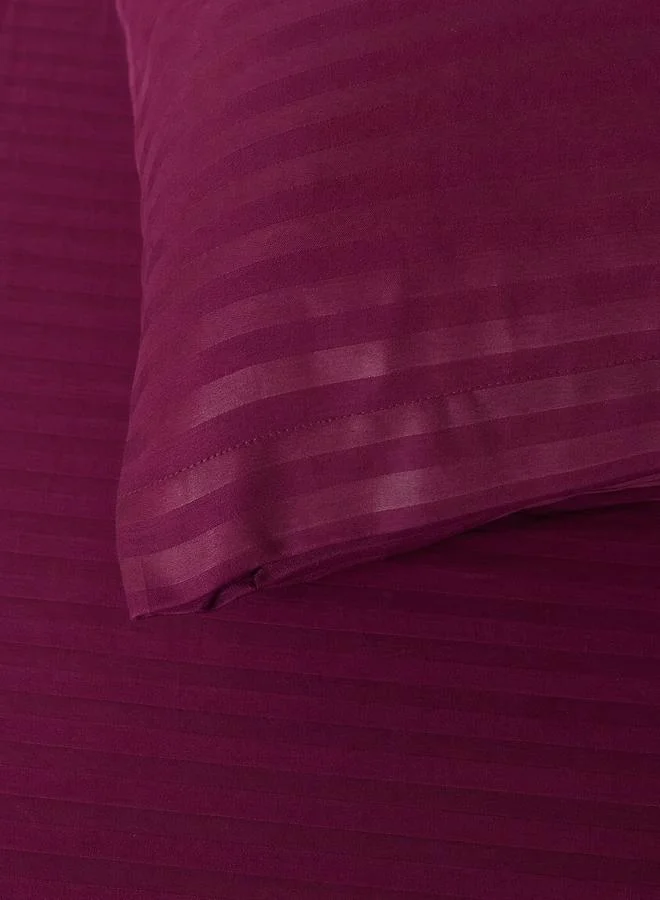 Styli Pack Of 2 - Stripe Single Fitted Bedsheet(Single Bedsheet And Pillow Cover)
