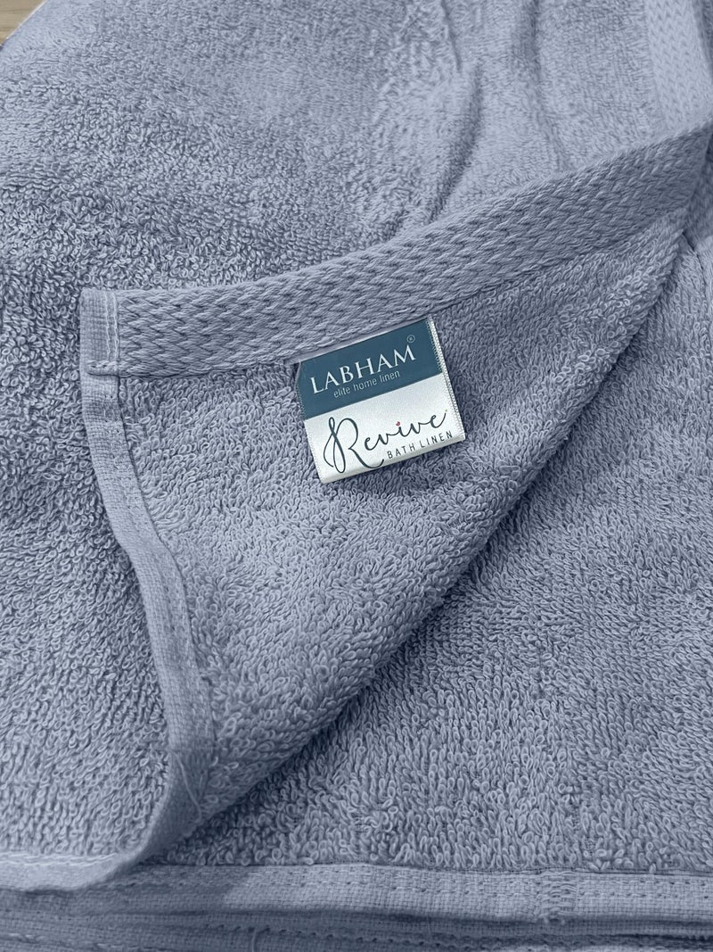 LABHAM - 500GSM Pure Cotton Bath Towel (75cm x 150cm) for Men & Women, Super Soft & Absorbant 2Pc - Grey - Image 3
