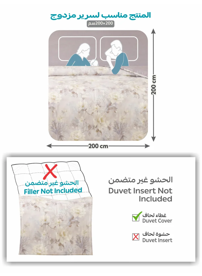 Donetella KING (200x200 cm) Printed Duvet Set, King Size Fits 200x200 cm - 6-Pcs Bed Set, Brushed Microfiber Fabric - 1 Duvet Cover, 1 Fitted Sheet, 2 Pillow Shams, 2 Pillowcases (Filler Not Included)  | Best Price UAE