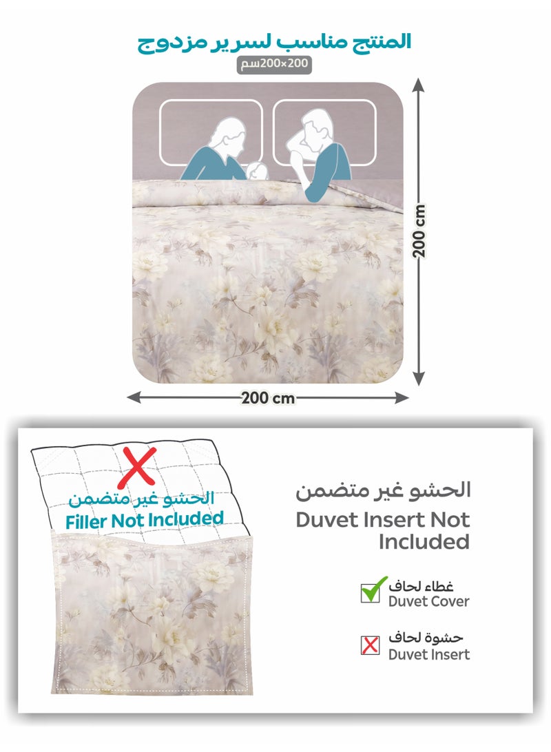 Donetella Printed Duvet Set, King Size Fits 200x200 cm - 6-Pcs Bed Set, Brushed Microfiber Fabric - 1 Duvet Cover, 1 Fitted Sheet, 2 Pillow Shams, 2 Pillowcases (Filler Not Included) - Image 3