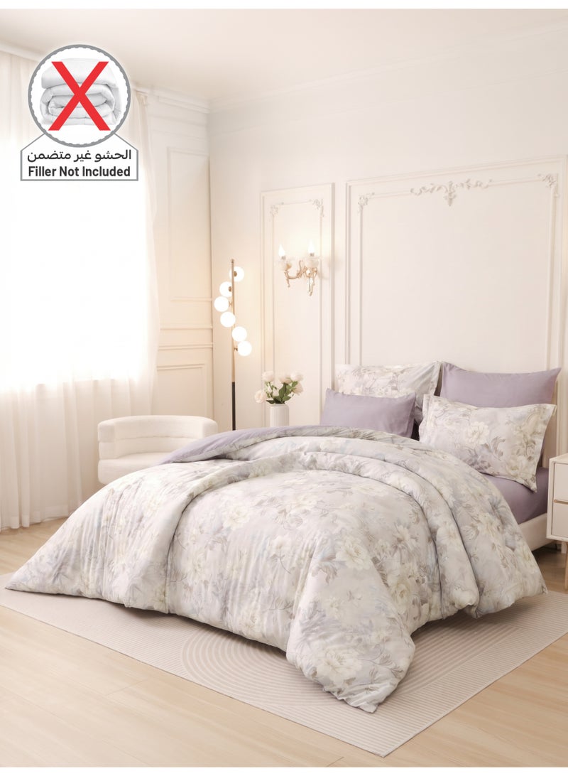 Donetella Printed Duvet Set, King Size Fits 200x200 cm - 6-Pcs Bed Set, Brushed Microfiber Fabric - 1 Duvet Cover, 1 Fitted Sheet, 2 Pillow Shams, 2 Pillowcases (Filler Not Included) - Image 2