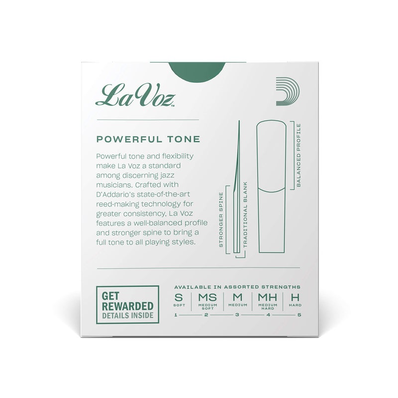 RICO D'Addario Woodwinds Rico La Voz Alto Sax Reeds - Alto Saxophone Reeds - RJC10MS - Unfiled Cut - Medium-Soft - 10-Pack - Image 3