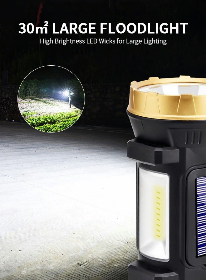 GROIC مصباح يدوي محمول بالطاقة الشمسية قابل لإعادة الشحن، مصباح يدوي LED عالي السطوع للغاية مع ضوء قطعة خبز، كشاف محمول مقاوم للماء 1500 مللي أمبير في الساعة للتعدين والتخييم والمشي لمسافات طويلة وصيد الأسماك - Image 3