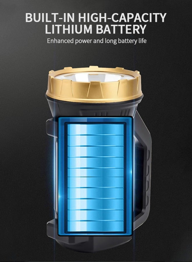 GROIC مصباح يدوي محمول بالطاقة الشمسية قابل لإعادة الشحن، مصباح يدوي LED عالي السطوع للغاية مع ضوء قطعة خبز، كشاف محمول مقاوم للماء 1500 مللي أمبير في الساعة للتعدين والتخييم والمشي لمسافات طويلة وصيد الأسماك - Image 4