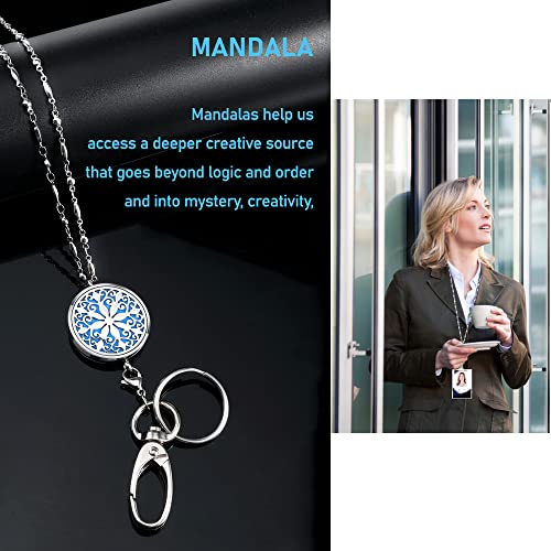 SAM & LORI Retractable Lanyards for Id Badges Keys Women Cute Employee Teacher Appreciation Gifts Badge Holder Reel Lanyard 3b-Nonretractable-Mandala - Image 4