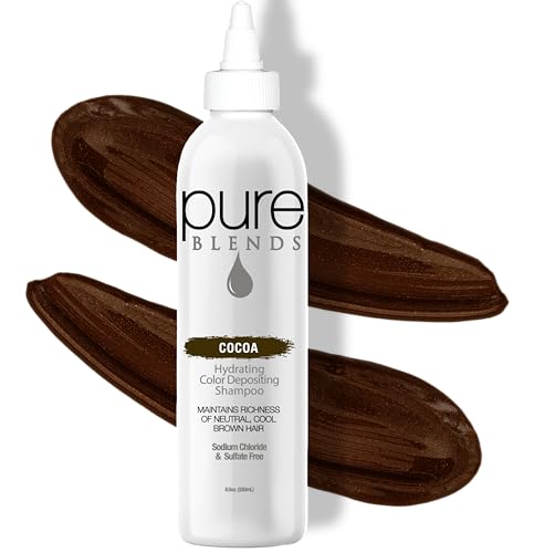 Pure Blends Cocoa Hydrating Color Depositing Shampoo Brightens and Tones Faded SemiPermanent Hair Dye Prevents Fade Extends Color Service for Treated Hair 85 Oz - Image 2