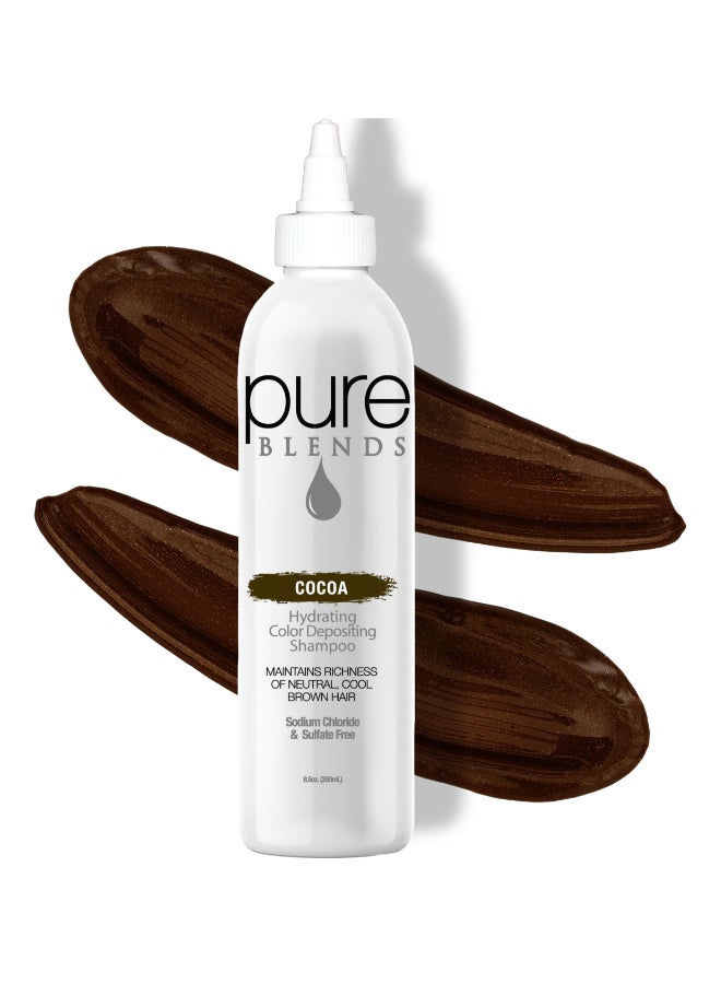 Pure Blends Cocoa Hydrating Color Depositing Shampoo Brightens and Tones Faded SemiPermanent Hair Dye Prevents Fade Extends Color Service for Treated Hair 85 Oz - Image 3