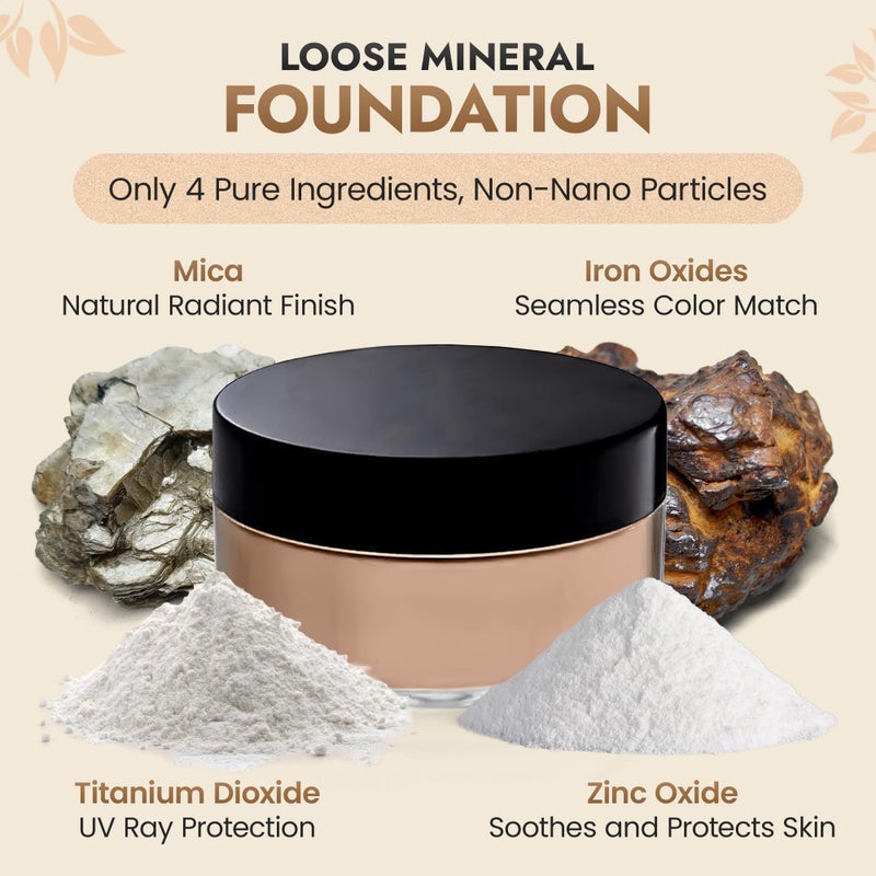 BaeBlu InstaFame Loose Powder Foundation, Seek - Full Coverage Matte Natural Mineral foundation for Sensitive & Acne-Prone Skin - Non-Nano Zinc, Titanium Dioxide Mineral Pigment, No Fillers/Binders - Image 2
