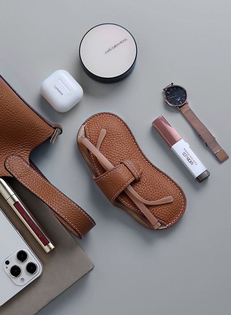 حافظة نظارات محمولة، حقيبة نظارات محمولة، صندوق نظارات إبداعي، حقيبة تخزين نظارات شمسية مضادة للتوتر، غطاء حماية للنظارات المخصصة لقصر النظر للرجال والنساء، جلد فائق النحافة ناعم وواقي