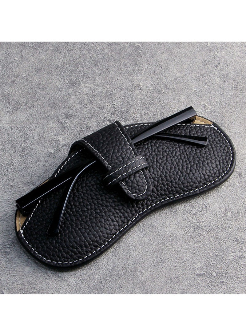 حافظة نظارات محمولة، حقيبة نظارات محمولة، صندوق نظارات إبداعي، حقيبة تخزين نظارات شمسية مضادة للتوتر، غطاء حماية للنظارات المخصصة لقصر النظر للرجال والنساء، جلد فائق النحافة ناعم وواقي