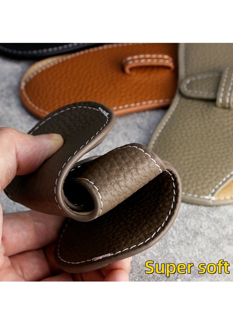 حافظة نظارات محمولة، حقيبة نظارات محمولة، صندوق نظارات إبداعي، حقيبة تخزين نظارات شمسية مضادة للتوتر، غطاء حماية للنظارات المخصصة لقصر النظر للرجال والنساء، جلد فائق النحافة ناعم وواقي