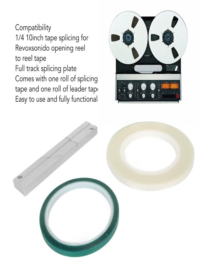 Pomya 1/4 10 Inch Tape Splicing Set Length Adjustable with Professional Studio Grade CNC Aluminum Block, for Revoxsonido Opening Reel to Reel Tape - Image 2