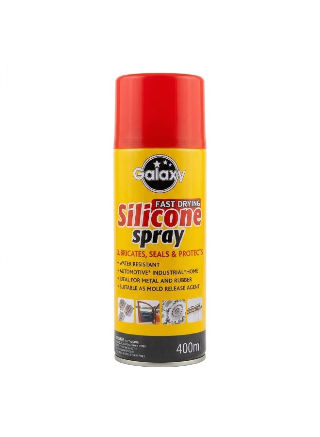 Galaxy Fast Drying Silicone Spray 400ml - Multi-Purpose Lubricant, Sealant & Protectant - Water Resistant Formula for Automotive, Industrial & Home Use - Ideal for Metal, Rubber & Mold Release Applications - Image 2