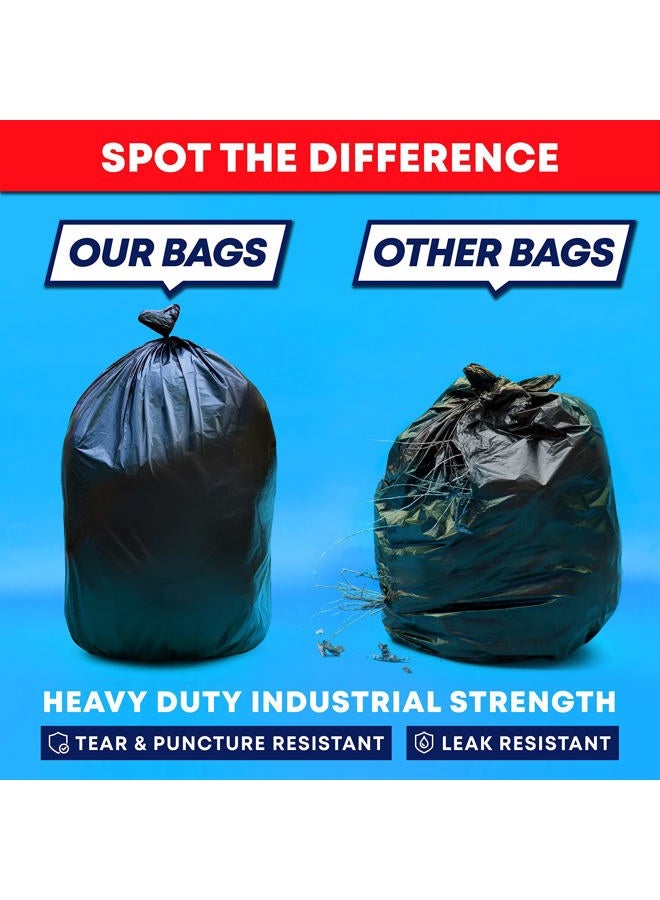tasker 55 Gallon Trash Bags (Value 50 Bags w/Ties) Extra Large Industrial Trash Bags 55 Gallon, Lawn and Leaf Bags, Extra Large Outdoor Contractor Trash Can Liners, 50-60 Gallon Commercial Liners. - Image 3
