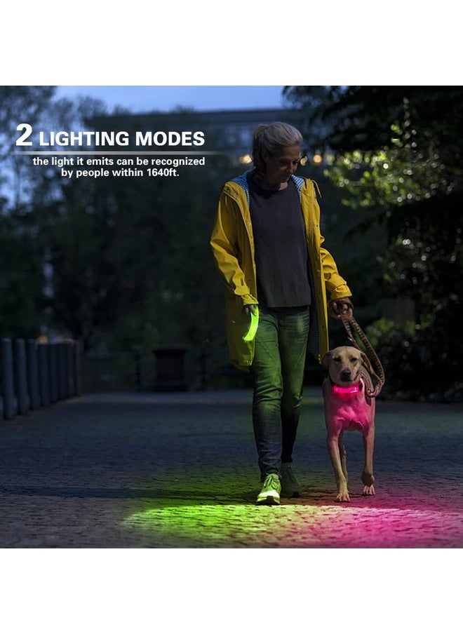 Fashion&cool - 2 Pack LED Light for Dog Leash Harness, Light Up Dog Collar with Nylon Stickers, Waterproof Glow Light Easy to Attach to Collar Leash and Harness, Safety LED Light Up Band for Dogs at Night Walking - Image 1