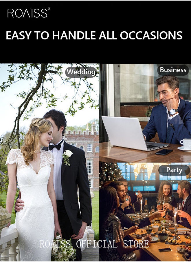 roaiss - 4PCS Suit of Formal Clothes Men's Business Casual Coat Groomsman Suit Professional Dress Lapel Collar One Single-Breasted Buttons Classic Fit Blazer Black(Suit + Trousers + White Shirt + Tie) - Image 1