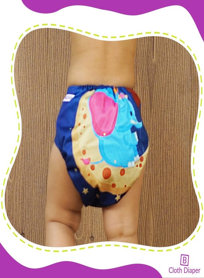 بيمبيكا حفاضات قماشية للأطفال من بيمبيكا، قابلة للغسل وإعادة الاستخدام، مقاسات قابلة للتعديل (عبوتان) (تتضمن حشوتين جافتين) (إيلي مون + كات دودل) - Image 3