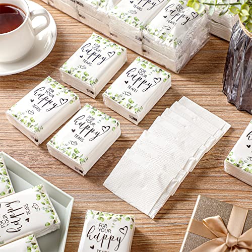 Sinmoe Wedding Facial Tissues Items for Welcome Bags Pocket Tissues Mini Tissues Travel Size Wedding Favors for Guests 3-Ply Happy Tears Tissue Packs for Party Ceremony Graduation(50 Packs) - Image 2