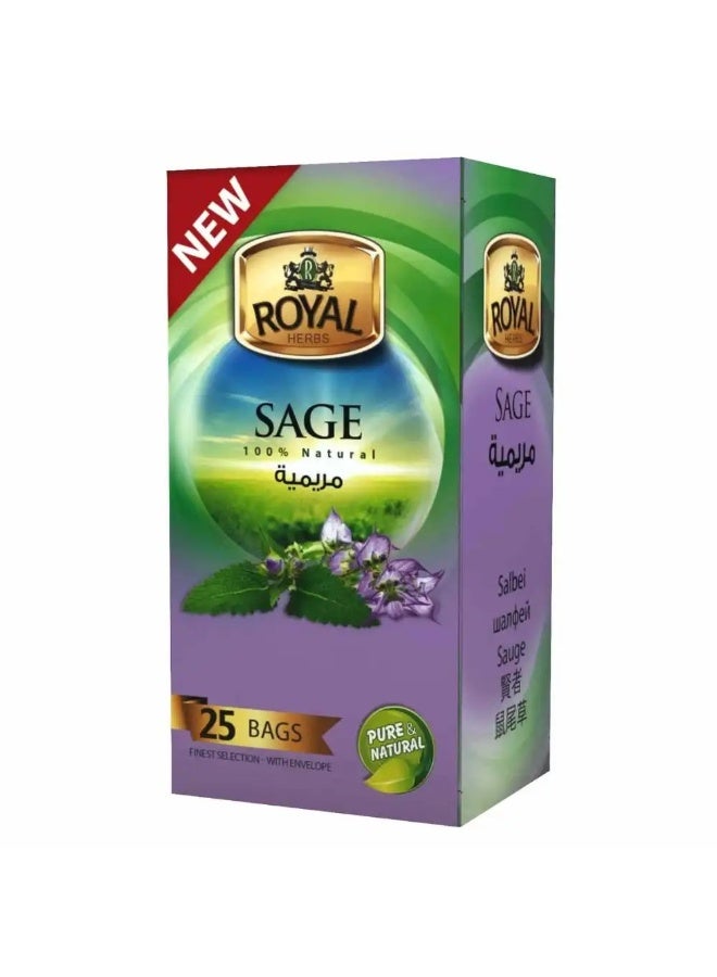 Royal Herbs Sage Herbal Tea - 25 Tea Bags