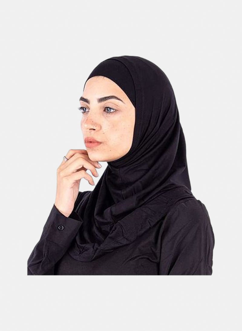حجاب سوري قطعتين قطن - لون أسود