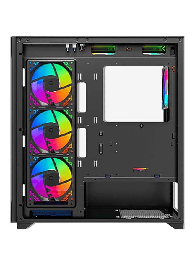 TWISTED Twisted Minds Quantum Mid Tempered Glass Mid Tower Gaming Case - Black - TM-TM-290XL-9  - Image 1