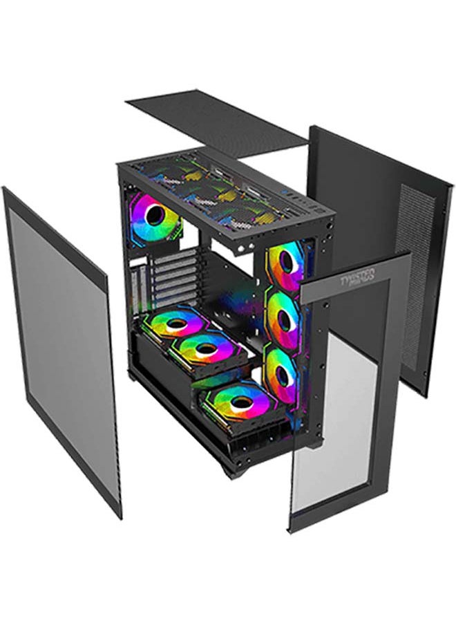TWISTED Twisted Minds Quantum Mid Tempered Glass Mid Tower Gaming Case - Black - TM-TM-290XL-9  - Image 4