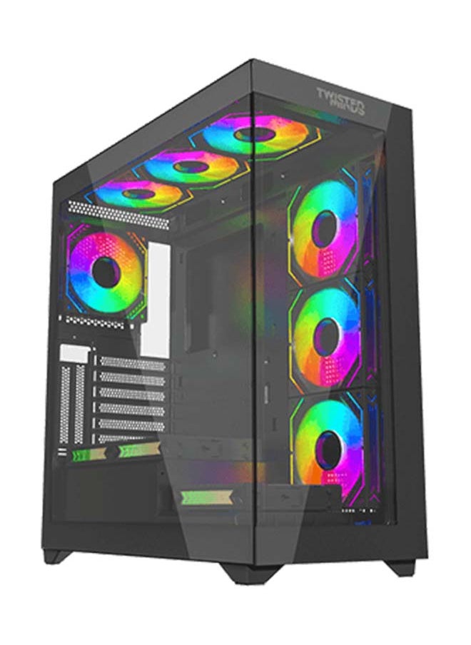 TWISTED Twisted Minds Quantum Mid Tempered Glass Mid Tower Gaming Case - Black - TM-TM-290XL-9  - Image 2