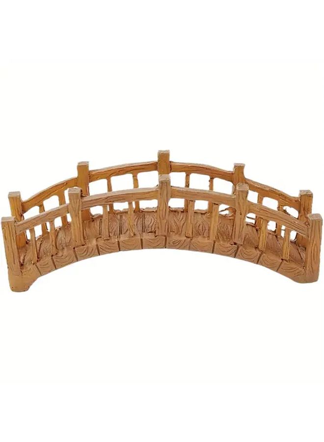 Realistic Wooden Style Resin Arch Bridge Aquarium Decoration Brown 1.73 Inch Height 4.45 Inch Length 1.18 Inch Width Durable Fish Tank Ornament Natural Design for Aquascaping - Image 3