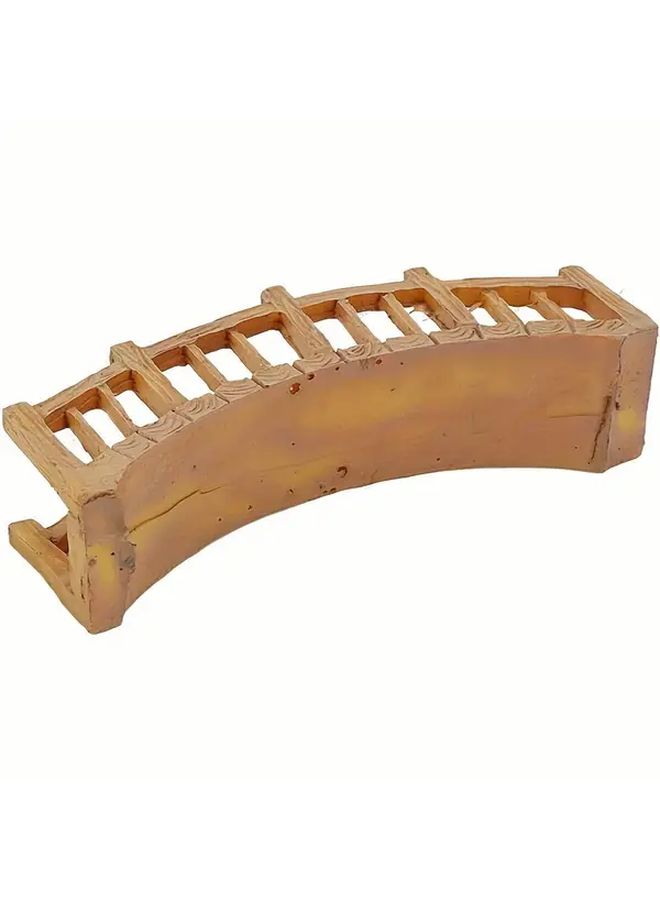 Realistic Wooden Style Resin Arch Bridge Aquarium Decoration Brown 1.73 Inch Height 4.45 Inch Length 1.18 Inch Width Durable Fish Tank Ornament Natural Design for Aquascaping - Image 5