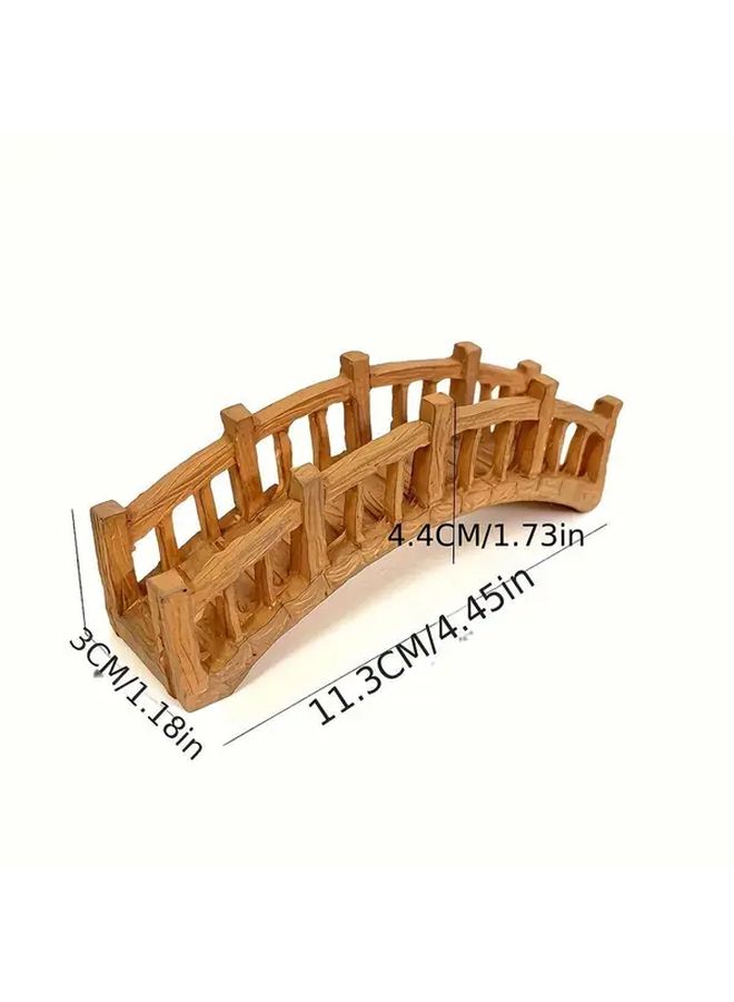 Realistic Wooden Style Resin Arch Bridge Aquarium Decoration Brown 1.73 Inch Height 4.45 Inch Length 1.18 Inch Width Durable Fish Tank Ornament Natural Design for Aquascaping - Image 4