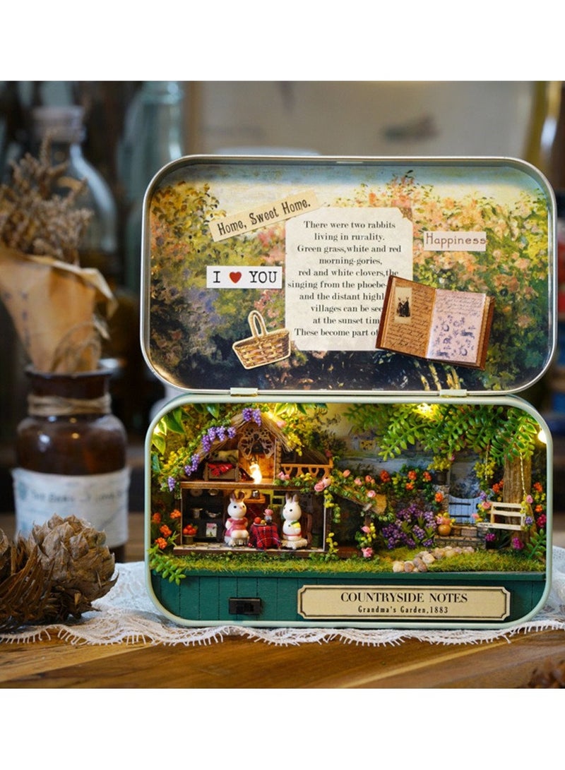 Dolls House, Box Theatre Miniature Kit Architecture Model Building Kits with Furniture LED, Time Travel Series diy Kids Toy - Image 1