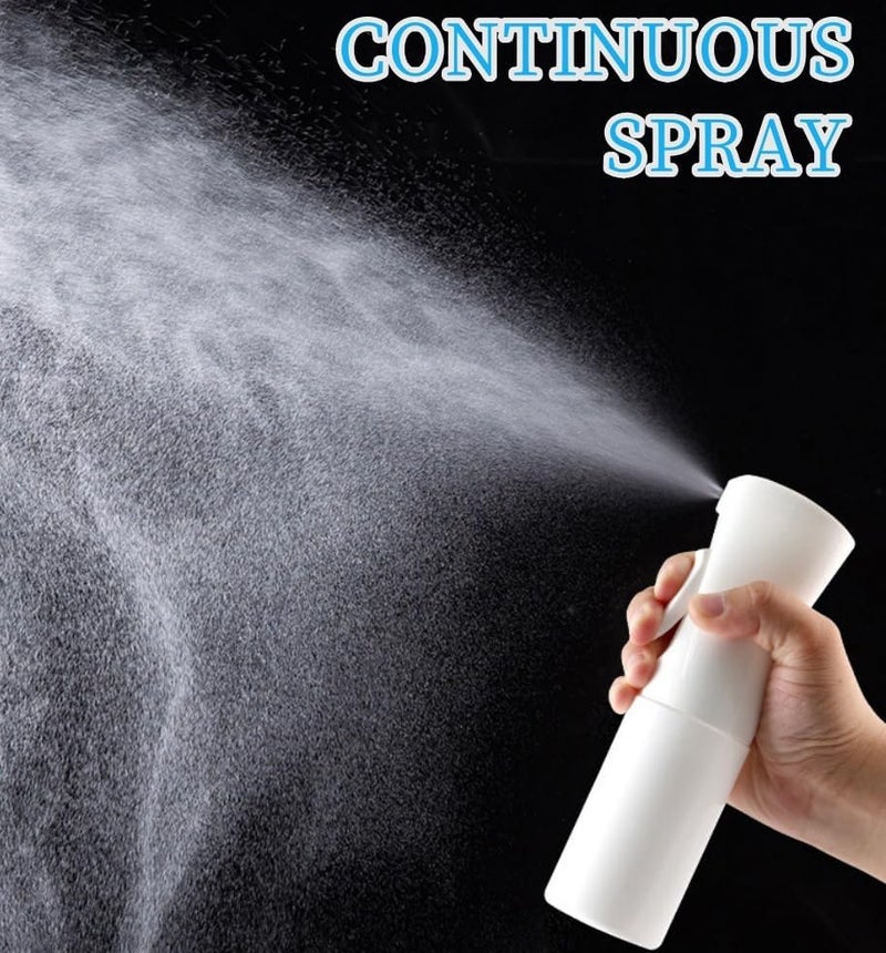 Brvcdh Misto Continuous Spray Bottle with Ultra Fine Mist - 10.1oz/300ml for Hair, Home Cleaning, Salons, Plants, Aromatherapy, and More - Hair Spray Bottle, Barber Accessories (2 Pack) (Blue white) - Image 4