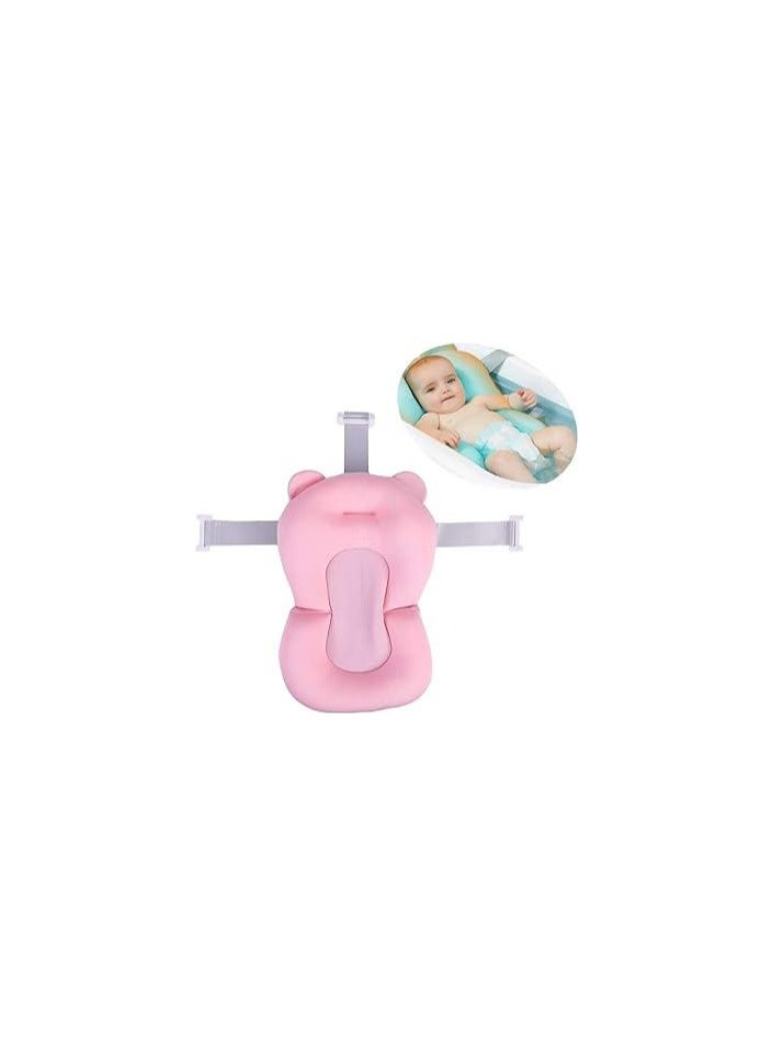 Generic - Baby Bath Seat, Infant Bathing Seat Support Mat, Baby Bath Support Cushion Comfortable Adjustable Non-Slip Baby Shower Bathtub Sit Up Cushion Pad for Newborn Infant pink - Image 1
