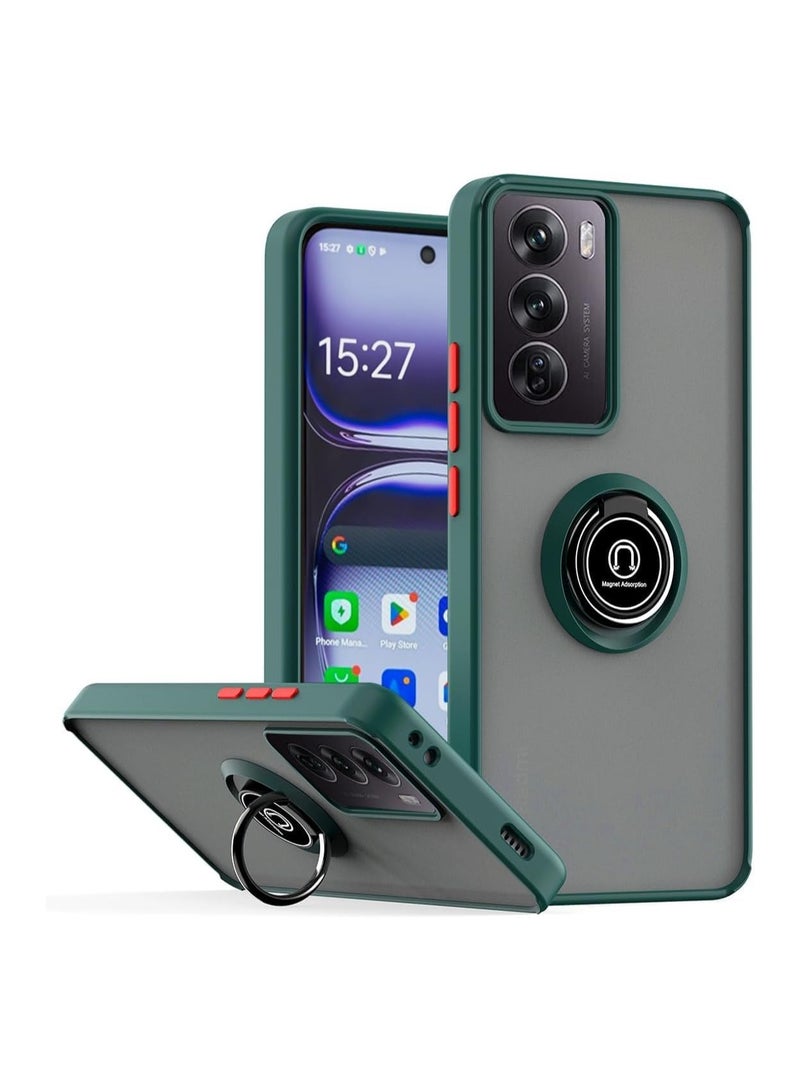 Case for Vivo Y19S Case Cover Metal Ring Holder Grip Kickstand Car Magnetic Mount Shockproof Matte Hard Back Bumper Case for Vivo Y19S Green