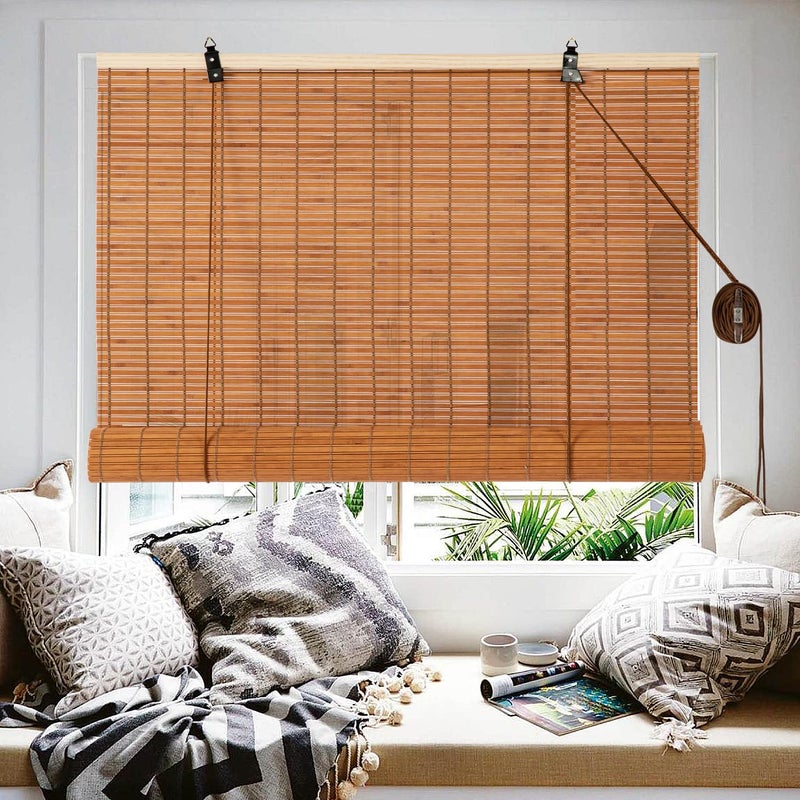 Alimoo ALIMOO Bamboo Blinds Bamboo Roll Up Shades for Windows Light Filtering Bamboo Roller Shades for Indoor Outdoor Home Patio Porch 24W72L