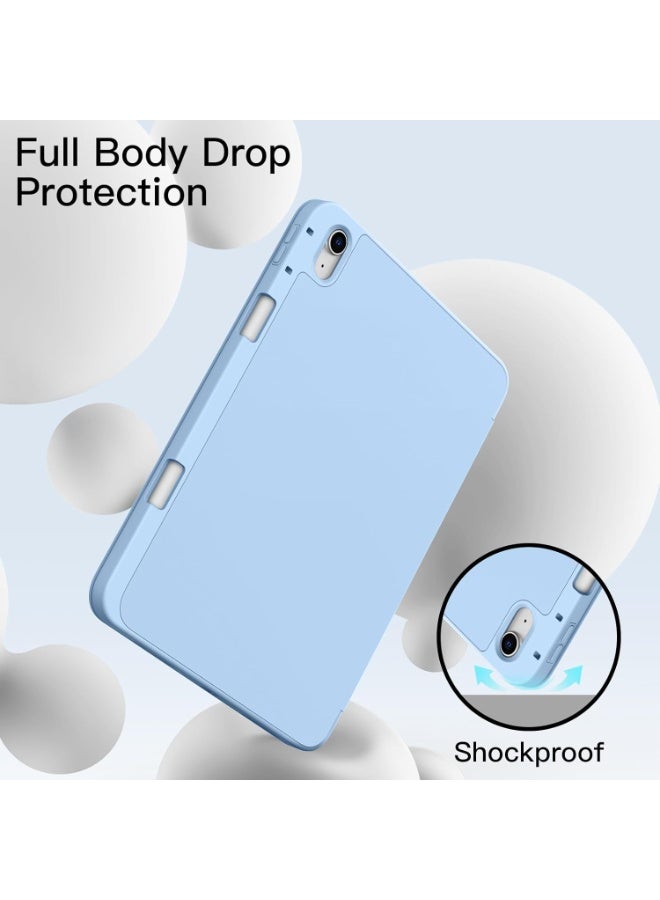 YoYoTech iPad 10th Generation Case 10.9 inch 2022 Kickstand Flip Cover with Magnetic Closure Auto Wake/Sleep funtion having Pencil holder Slot - Sky Blue - Image 4