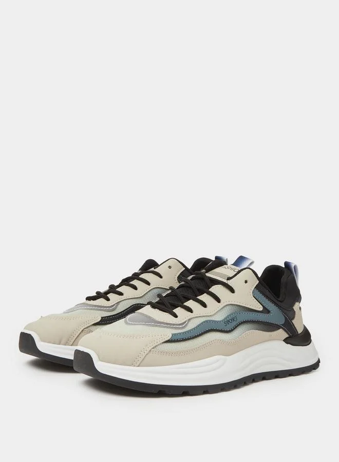 Styli Multi-Color Lace-Up Sports Sneakers
