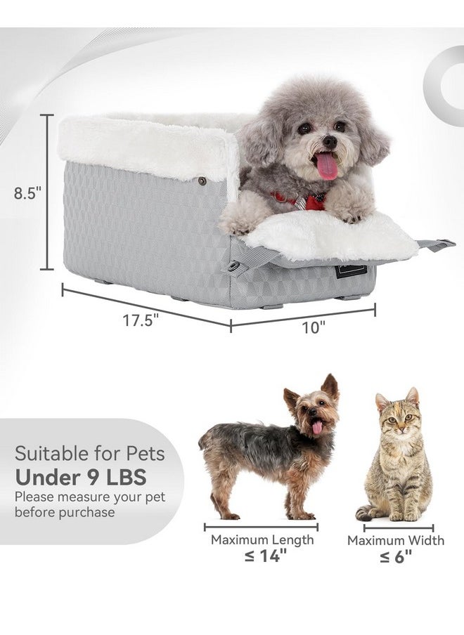 Petsfit Dog Car Seats For Small Dogs With Safe Protection Hooks, Small Dog Car Seat With Upgraded Safety Tethers, Washable Cushion, Center Console Dog Car Seat (Light Grey)  - Image 4