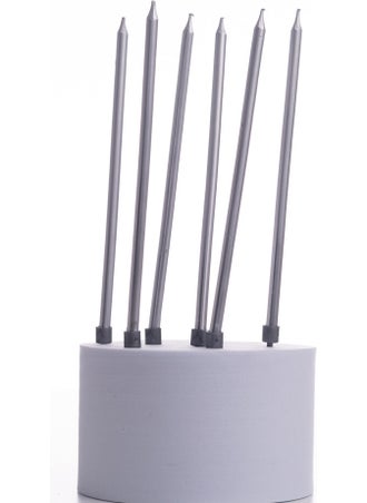 Bimotif Silver Birthday Candle Set of 6, 14CM 