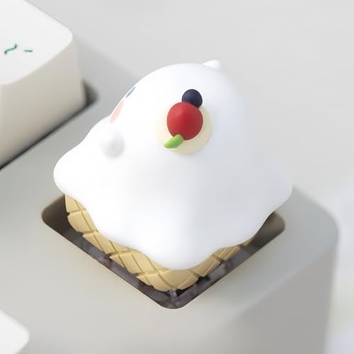 ULTRAEQUIP Artisan Keycaps, Cute Ice Cream- Shaped Kawaii keycaps, Resin Handmade, Single Replace Key for ESC Key Mechanical Keyboard - Image 5