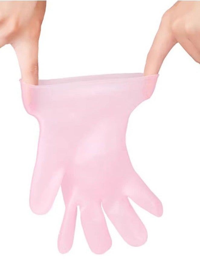 Silicone Moisturizing Gloves for Dry Cracked Hands - Reusable Spa Gel Gloves - Pair - Image 5