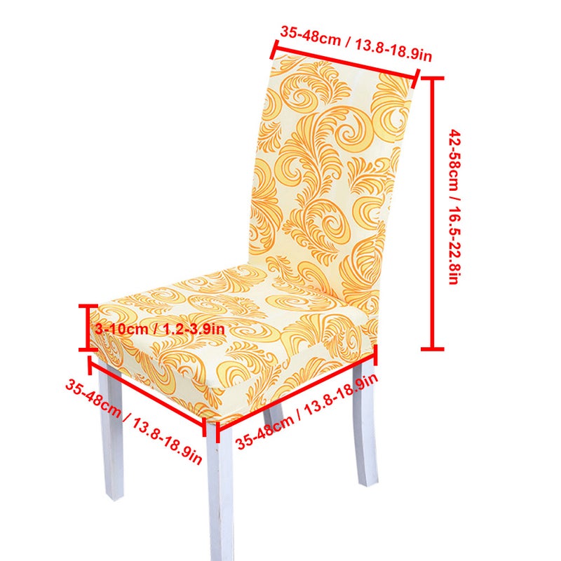 Chair Cover Colorful Floral Polka Dot Checked Print Universal Removable Washable Elastic Cloth Highly Stretch Seat Cover Home Dining Room Hotel Wedding Banquet Party Decoration - Image 3